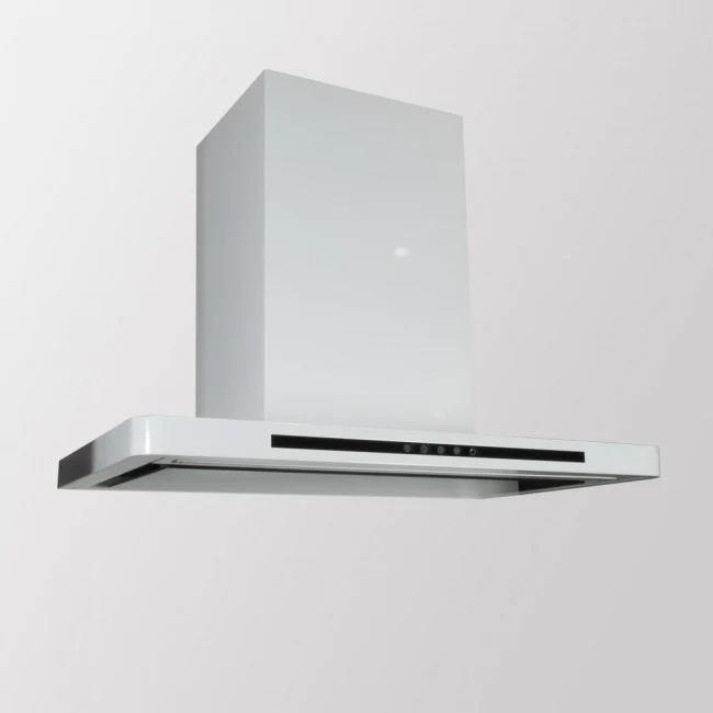 LUXAIR 80cm Premium Slimline Cooker Hood with Black Glass Door, Touch Controls in Gloss White || LA-80-LINEA-WHT - Image 3