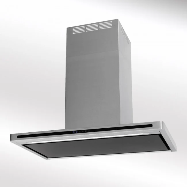 LUXAIR 80cm Premium Slimline Cooker Hood with Black Glass Door, Touch Controls in Stainless Steel || LA-80-LINEA-SS