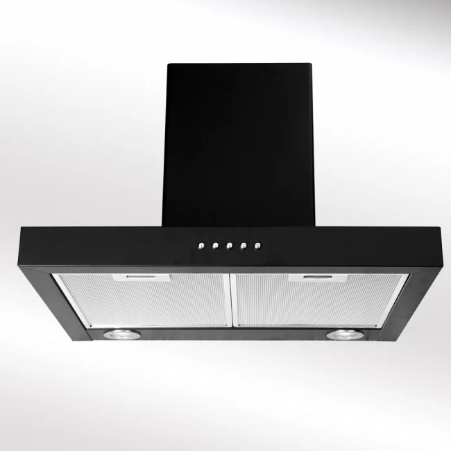 LUXAIR 80cm Slimline Flat Cooker Hood in Matt Black || LA-80-FLT-BLK