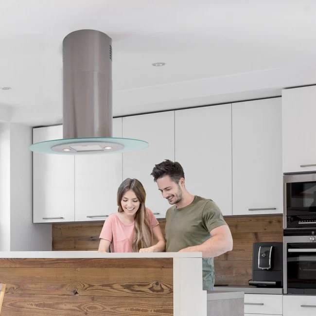Luxair 90cm Island Cooker Hood Oval Glass - Stainless Steel || LA-90-OVL-ISL - Image 2
