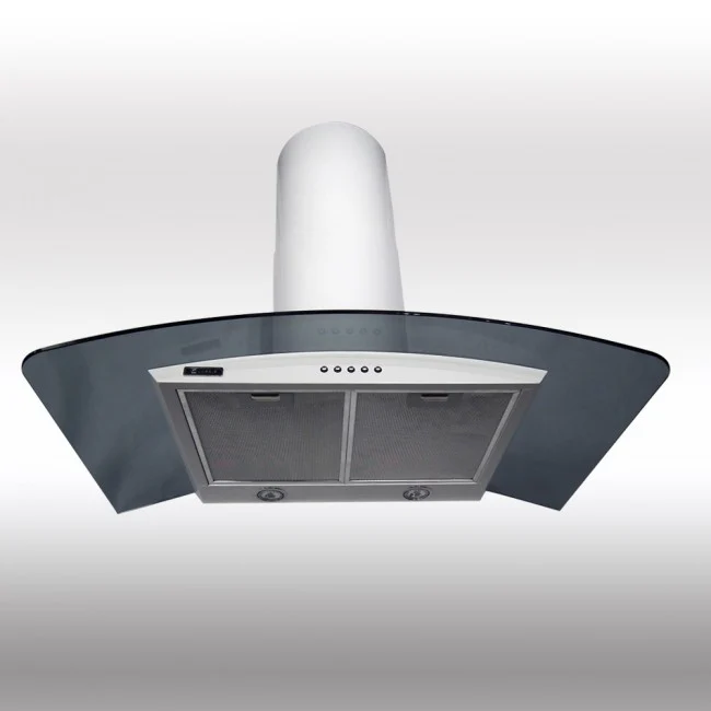 LUXAIR 90cm Premium Curved Glass Cooker Hood in Gloss White || LA-90-CVD-GL-WHT - Image 2