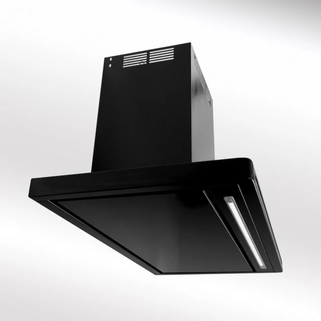 LUXAIR 90cm Premium Slimline Cooker Hood with Black Glass Door, Touch Controls in Matt Black || LA-90-LINEA-BLK - Image 4