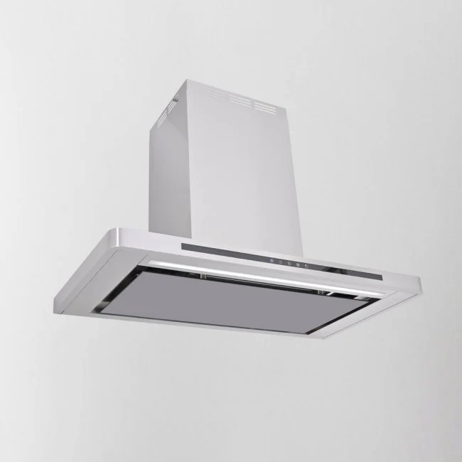 LUXAIR 90cm Premium Slimline Cooker Hood with Black Glass Door, Touch Controls in Stainless Steel || LA-90-LINEA-SS