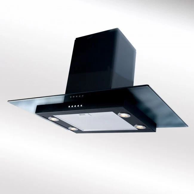 LUXAIR 90cm Straight Glass Island Cooker Hood in Matt Black || LA-90-ST-GL-ISL-BLK - Image 2