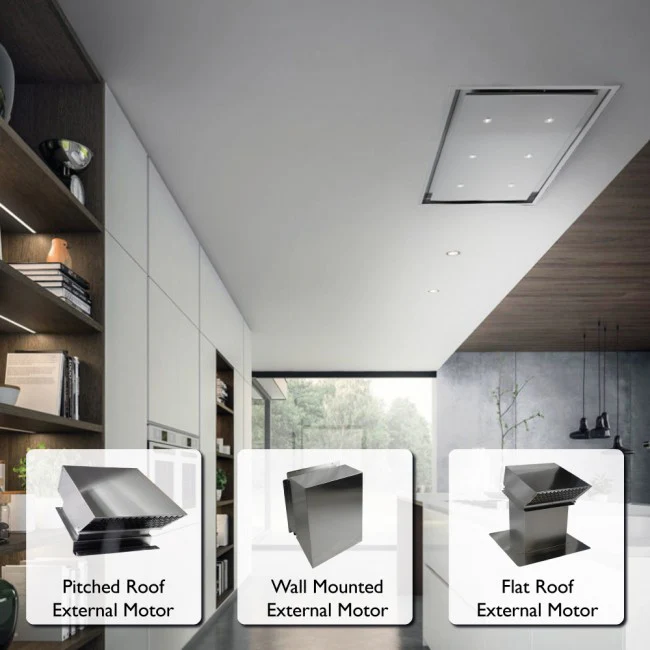 LUXAIR 90cm x 50cm Premium Ceiling Cooker Hood with Pitched Roof External Motor in Stainless Steel || LA-90-ANZI-EXT-SS - Image 9