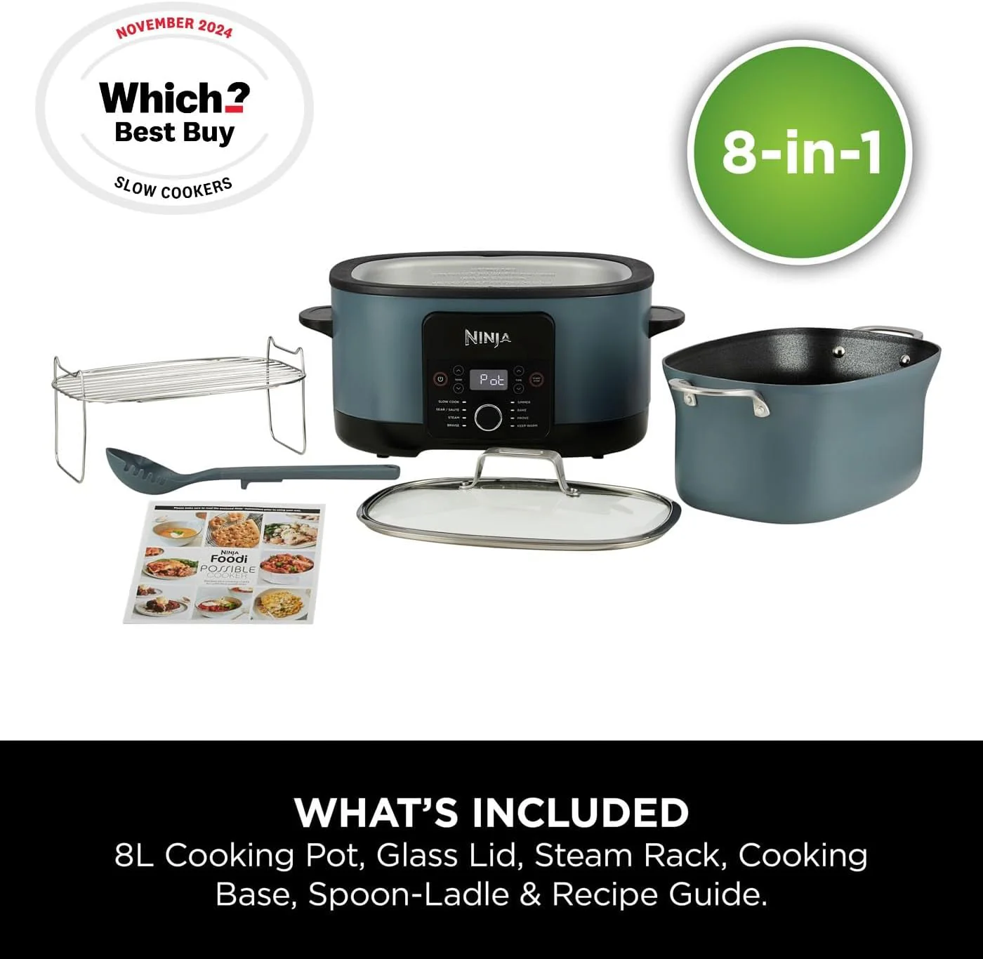 Ninja Foodi 8-in-1 PossibleCooker Slow Cooker & Multi-Cooker - Grey | MC1001UK - Image 5