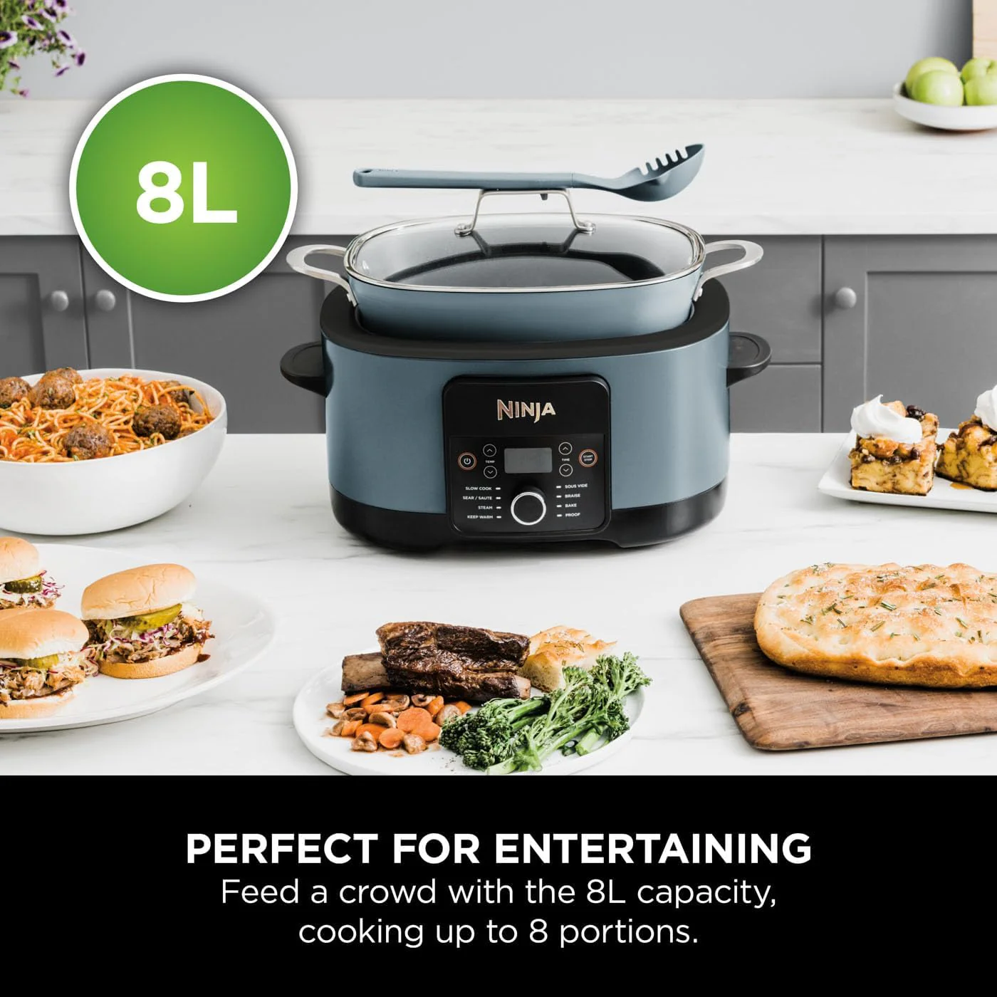 Ninja Foodi 8-in-1 PossibleCooker Slow Cooker & Multi-Cooker - Grey | MC1001UK - Image 8