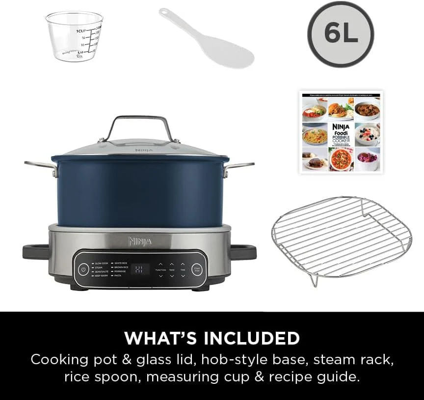 Ninja Foodi 8-Mode 6L PossibleCooker Rice & Slow Cooker - Midnight Blue | MC1101UK - Image 3
