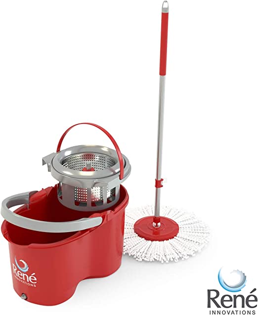 RENE Spin Mop Dada Powerful Spin Drying Stainless Steel Basket - Red | MOPDADA - Image 4