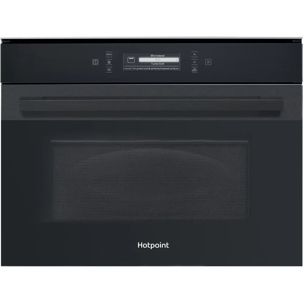 Hotpoint 40cm Built-in Microwave Combination Oven - Black Steel || MP996BM