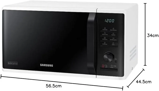 Samsung Solo Microwave Oven Capacity 23L - White | MS23K3515AW/EU - Image 3