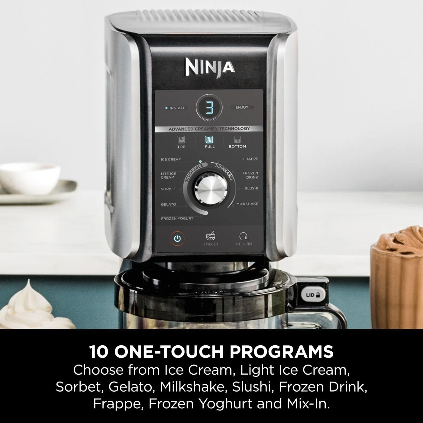 Ninja CREAMi Deluxe 10-in-1 Ice Cream and Frozen Drink Maker | NC501UK - Image 4