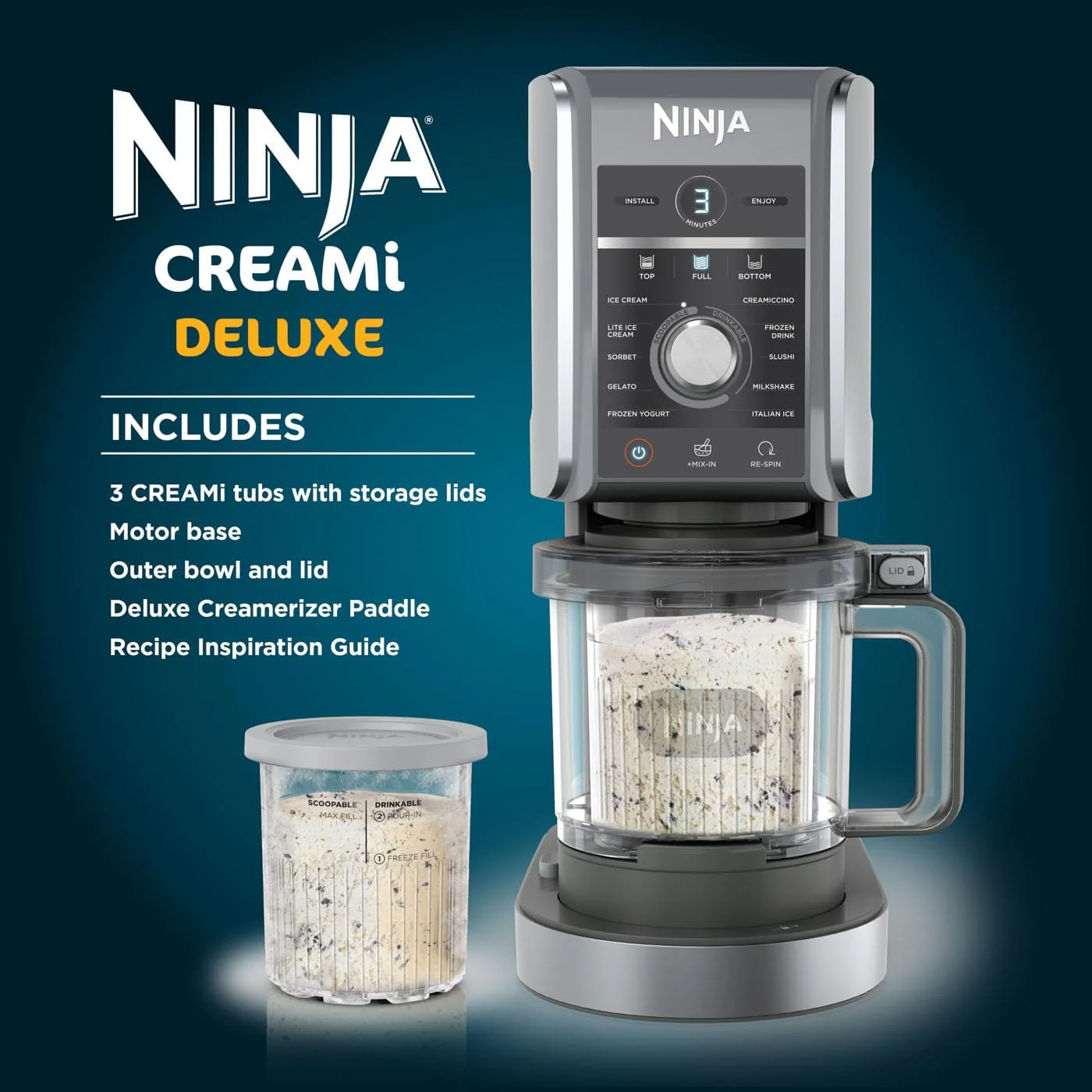 Ninja CREAMi Deluxe 10-in-1 Ice Cream and Frozen Drink Maker | NC501UK - Image 7