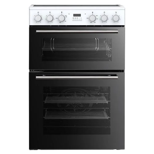 POWERPOINT 60CM Double Cavity Cooker with Double Oven & Ceramic Hob - White | P06C2MDWH