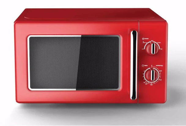 PowerPoint 700W Retro Style Microwave Red | P22720MRRD - Image 2