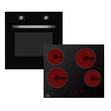 *OPEN BOX* POWERPOINT Single Oven & Ceramic Hob Pack - Black | P25CKMDBL
