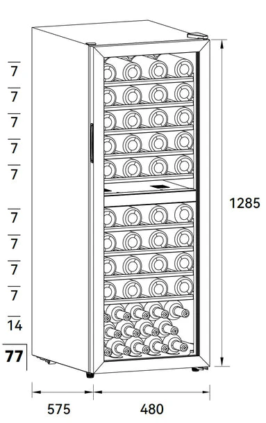 Powerpoint Bottle Dual Zone Free Standing Wine Storage || P39AD77 - Image 4