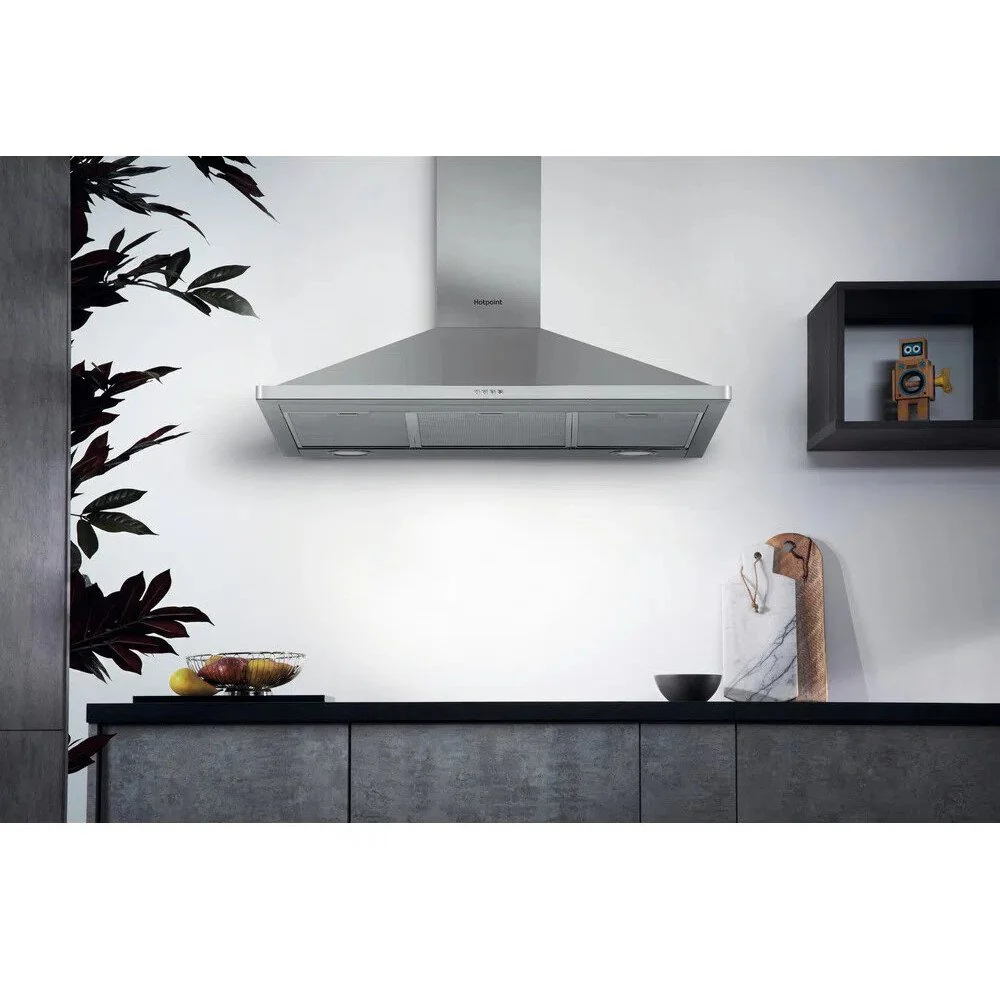 Hotpoint 90cm Chimney Cooker Hood - Stainless Steel | PHPN9.5FLMX/1 - Image 4