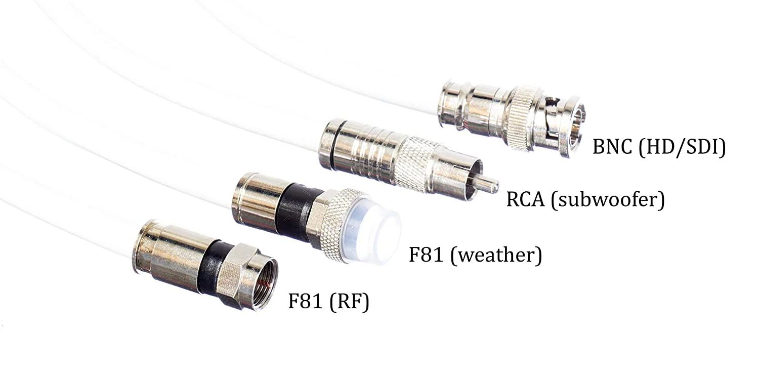 F to F Satellite Cable RG6 10m 75ohm WHITE | RG6-WHITE-10M - Image 4