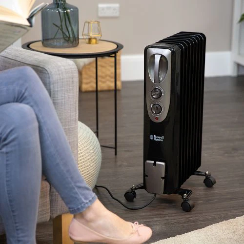 RUSSELL HOBBS Oil Filled Radiator 9 Fin 2KW - Black | RHOFR5002B - Image 2