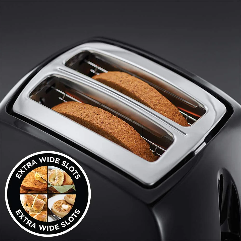 Russell Hobbs Two Slice Textures Toaster - Black | 21641 - Image 5