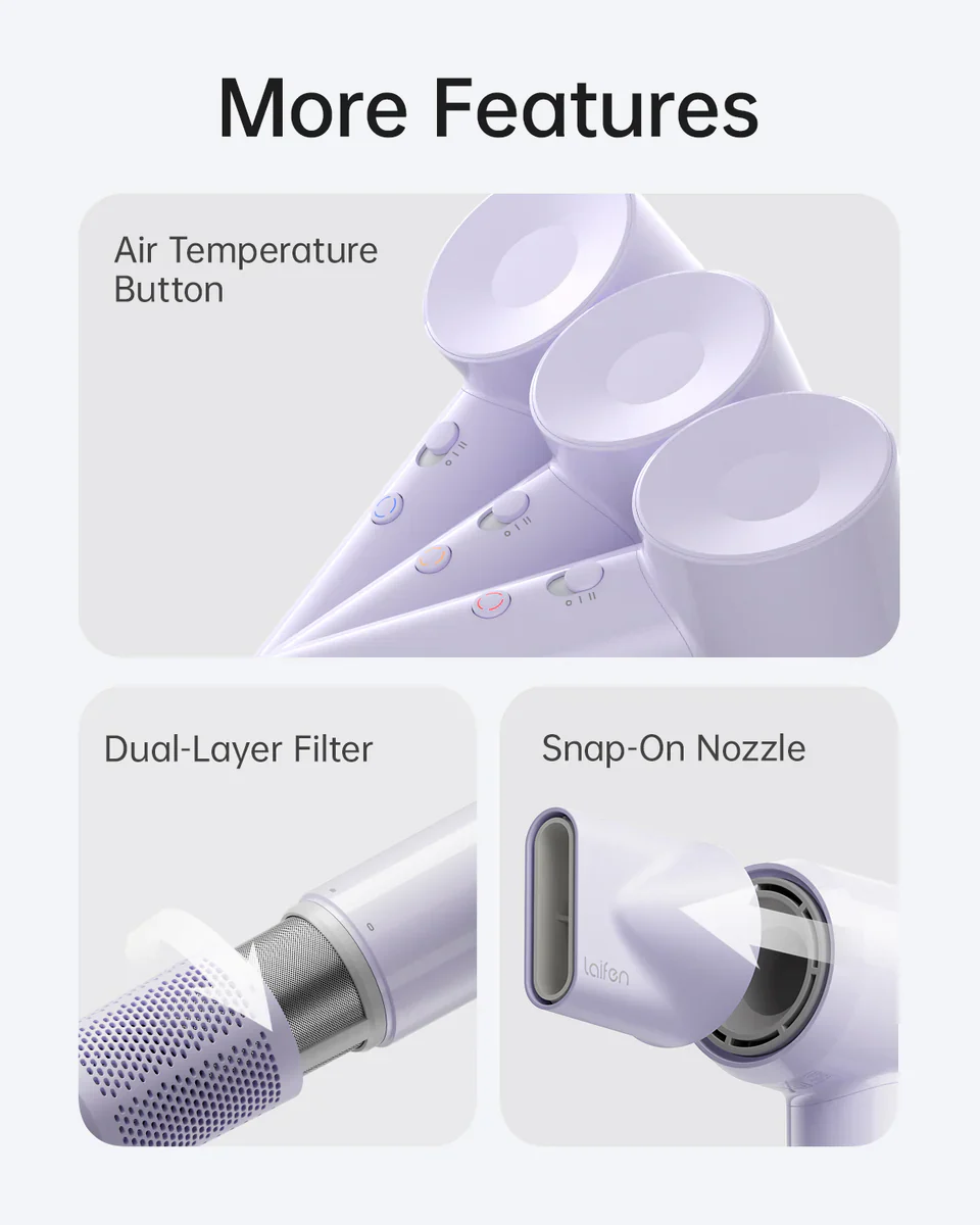 Laifen SE Lite Hair Dryer - Purple || SE-LITE PURPLE - Image 7