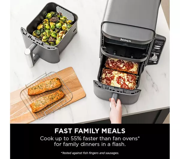 Ninja Double Stack XL Air Fryer 9.5L Capacity, 6 Cooking Functions, 8 Portions - Grey | SL400UK - Image 10