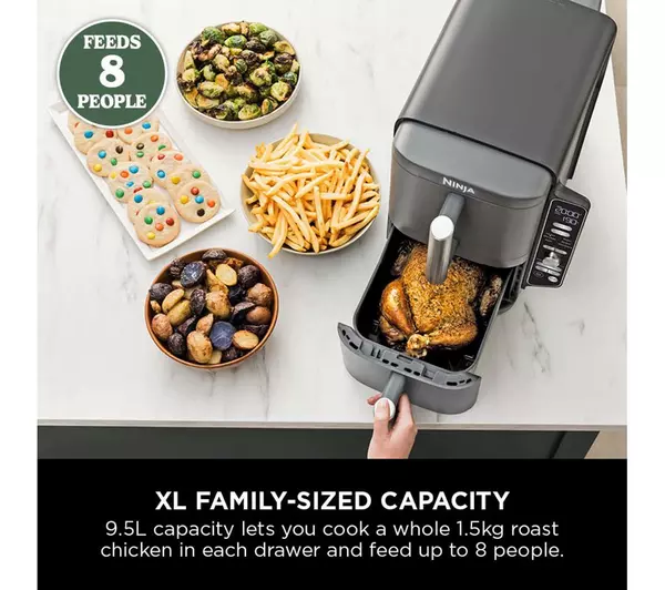 Ninja Double Stack XL Air Fryer 9.5L Capacity, 6 Cooking Functions, 8 Portions - Grey | SL400UK - Image 5