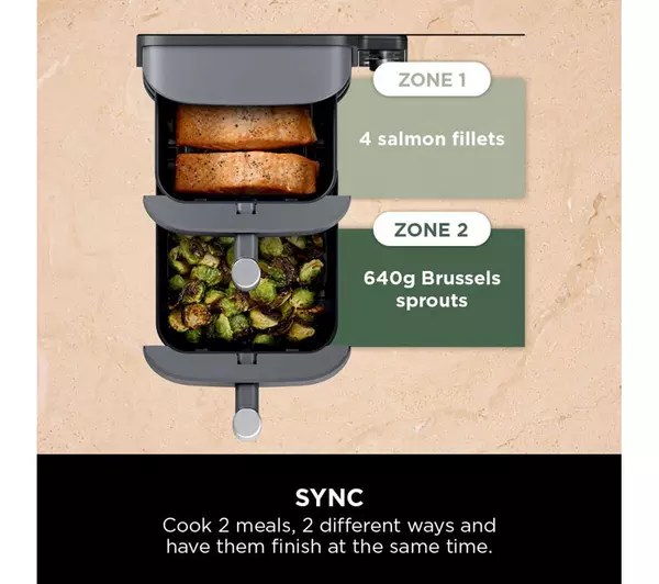 Ninja Double Stack XL Air Fryer 9.5L Capacity, 6 Cooking Functions, 8 Portions - Grey | SL400UK - Image 7