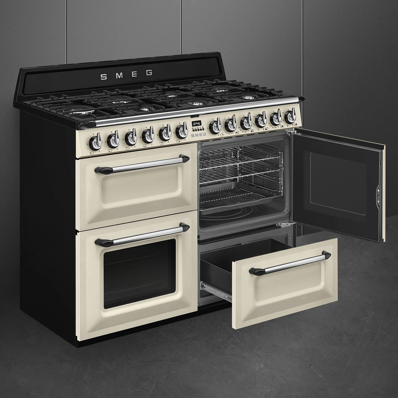 Smeg 110x60 cm Victoria Dual fuel Cooker with Gas Hob - Cream | SMG TR4110P1 - Image 4