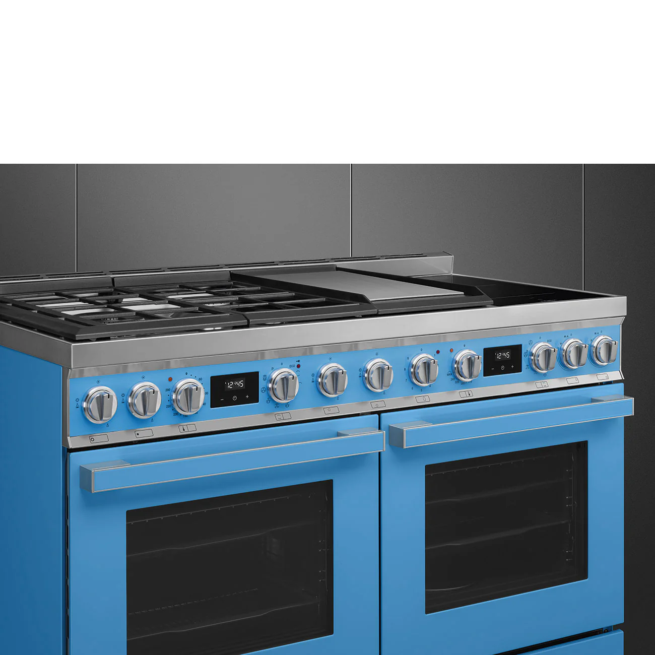 Smeg 120x60 cm Portofino Dual fuel Cooker with Mixed Hob - Turquoise | SMG CPF120IGMPT - Image 5