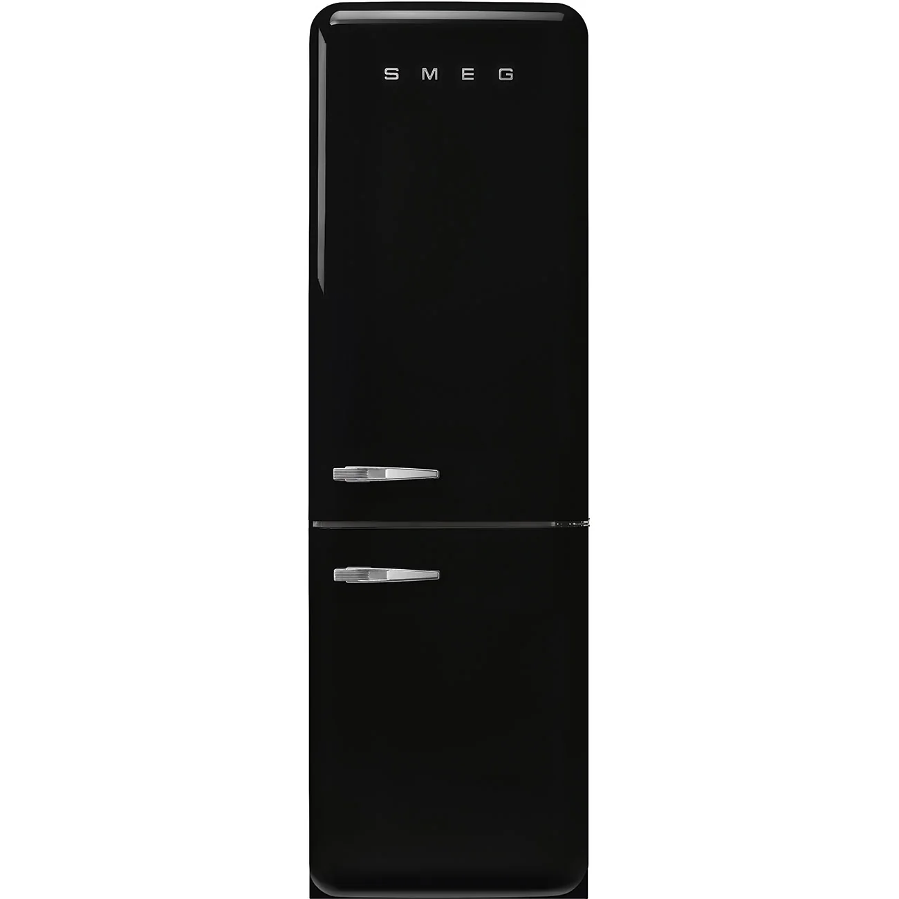 Smeg 60cm Retro Style 60/40 Fridge Freezer with NoFrost, Right Hand Hinge - Black | SMG FAB32RBL6UK