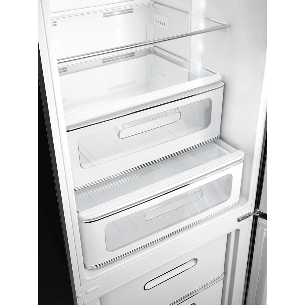 Smeg 60cm Retro Style 60/40 Fridge Freezer with NoFrost, Right Hand Hinge - Black | SMG FAB32RBL6UK - Image 3