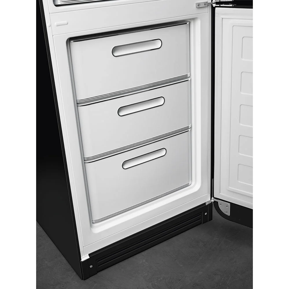 Smeg 60cm Retro Style 60/40 Fridge Freezer with NoFrost, Right Hand Hinge - Black | SMG FAB32RBL6UK - Image 5