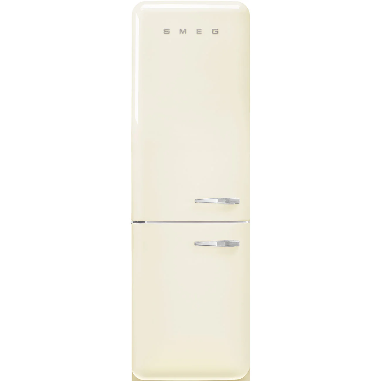 Smeg 60cm Retro Style 60/40 Fridge Freezer with NoFrost, Left Hand Hinge - Cream | SMG FAB32LCR6UK