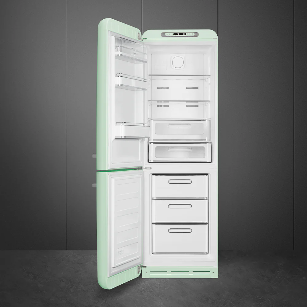 Smeg 60cm Retro Style 60/40 Fridge Freezer with NoFrost, Left Hand Hinge - Pastel Green | SMG FAB32LPG6UK - Image 2