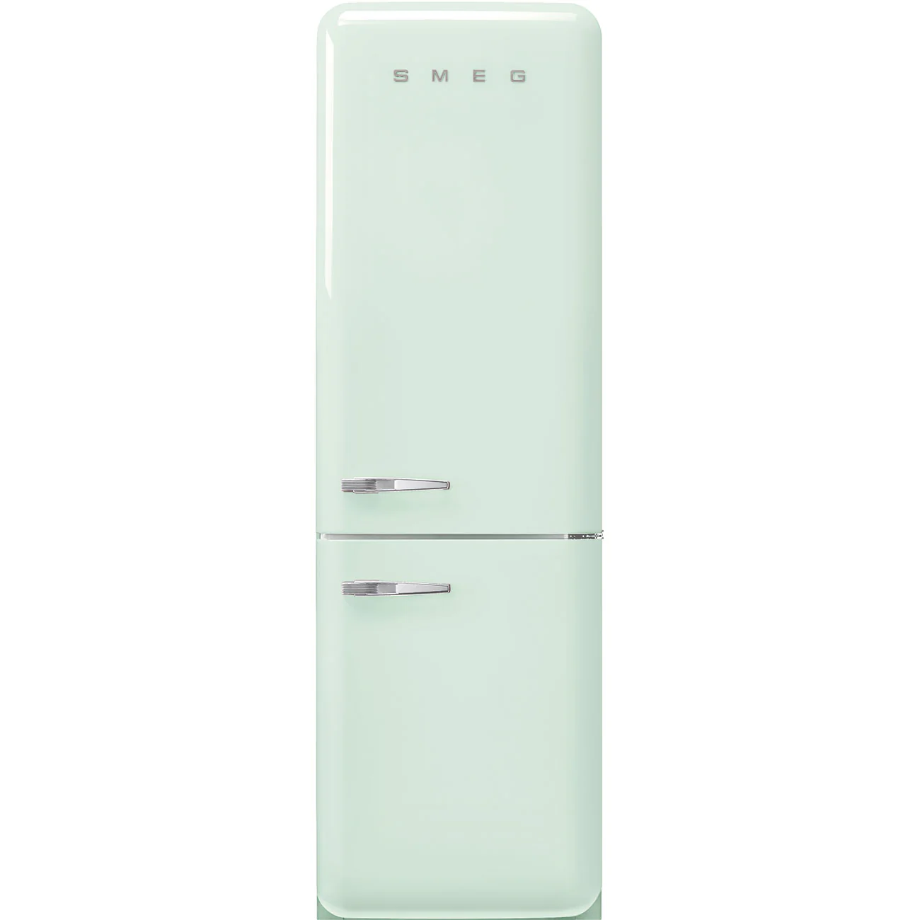Smeg 60cm Retro Style 60/40 Fridge Freezer with NoFrost, Right Hand Hinge - Pastel Green | SMG FAB32RPG6UK
