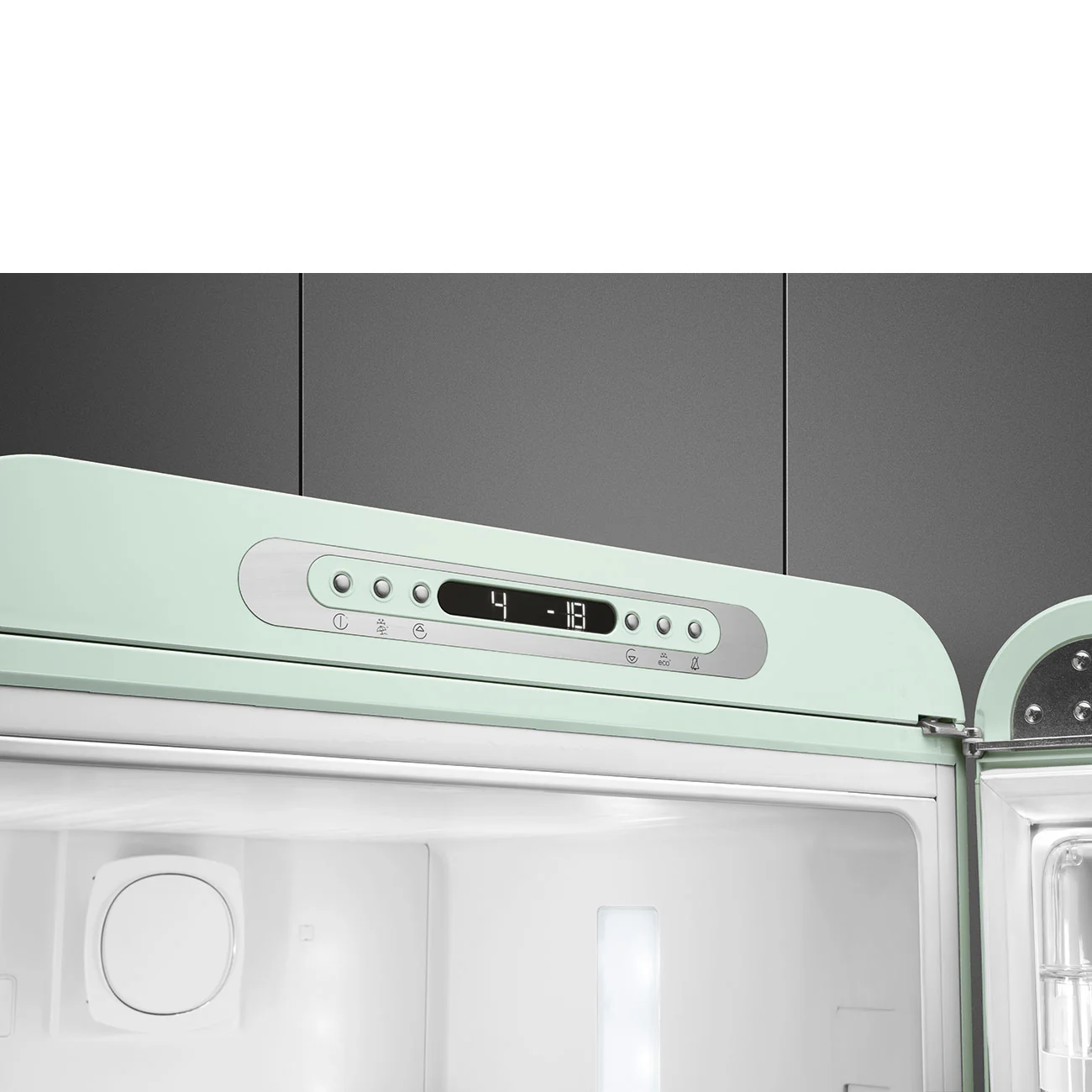 Smeg 60cm Retro Style 60/40 Fridge Freezer with NoFrost, Right Hand Hinge - Pastel Green | SMG FAB32RPG6UK - Image 6