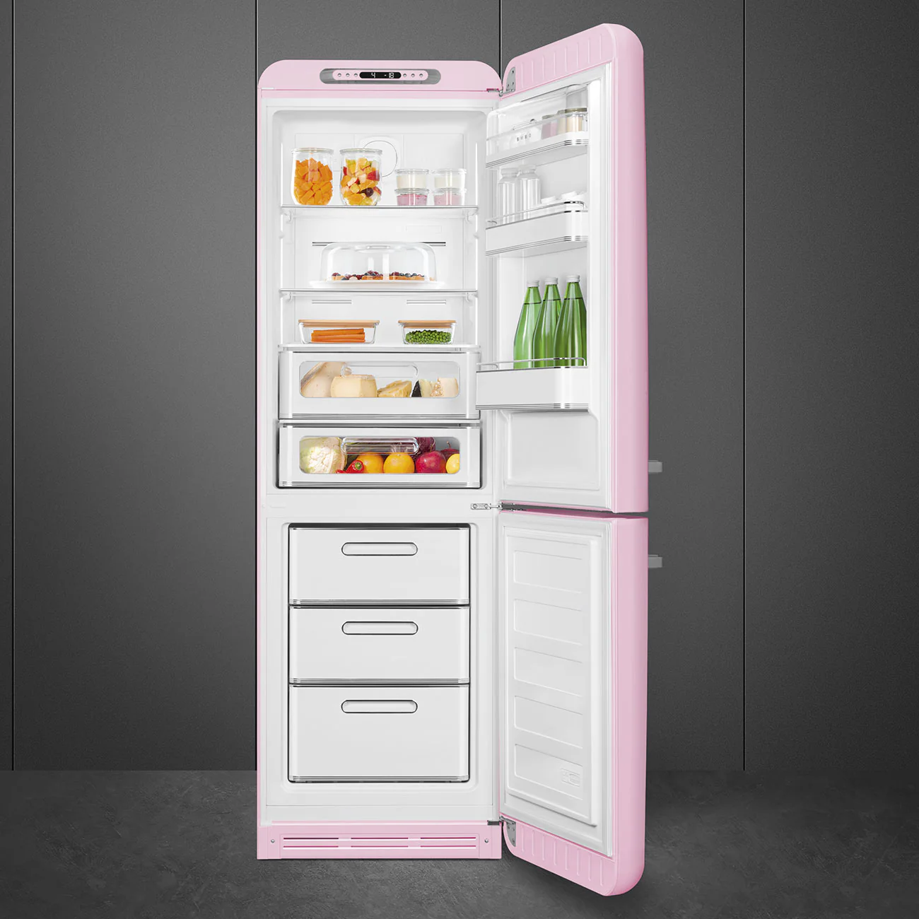Smeg 60cm Retro Style 60/40 Fridge Freezer with NoFrost, Right Hand Hinge - Pink | SMG FAB32RPK6UK - Image 7