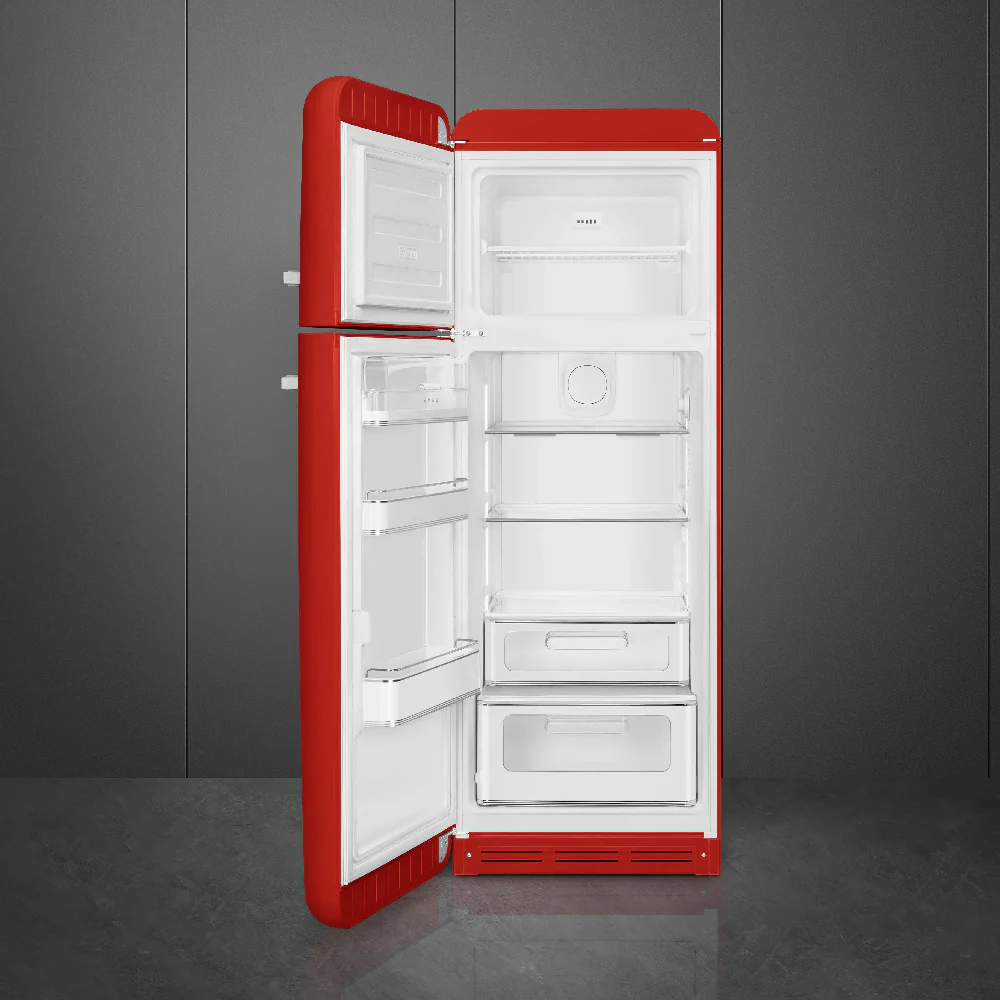 Smeg 60cm Retro Style 80/20 Fridge Freezer, Left Hand Hinge - Red | SMG FAB30LRD5UK - Image 2