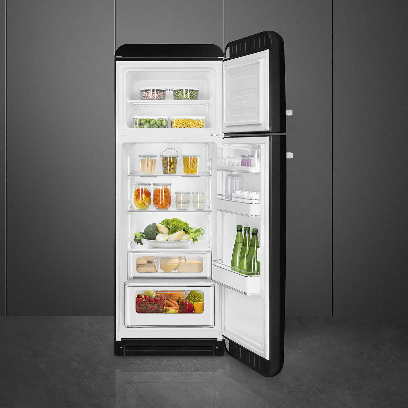 Smeg 60cm Retro Style 80/20 Fridge Freezer, Right Hand Hinge - Black | SMG FAB30RBL5UK - Image 9