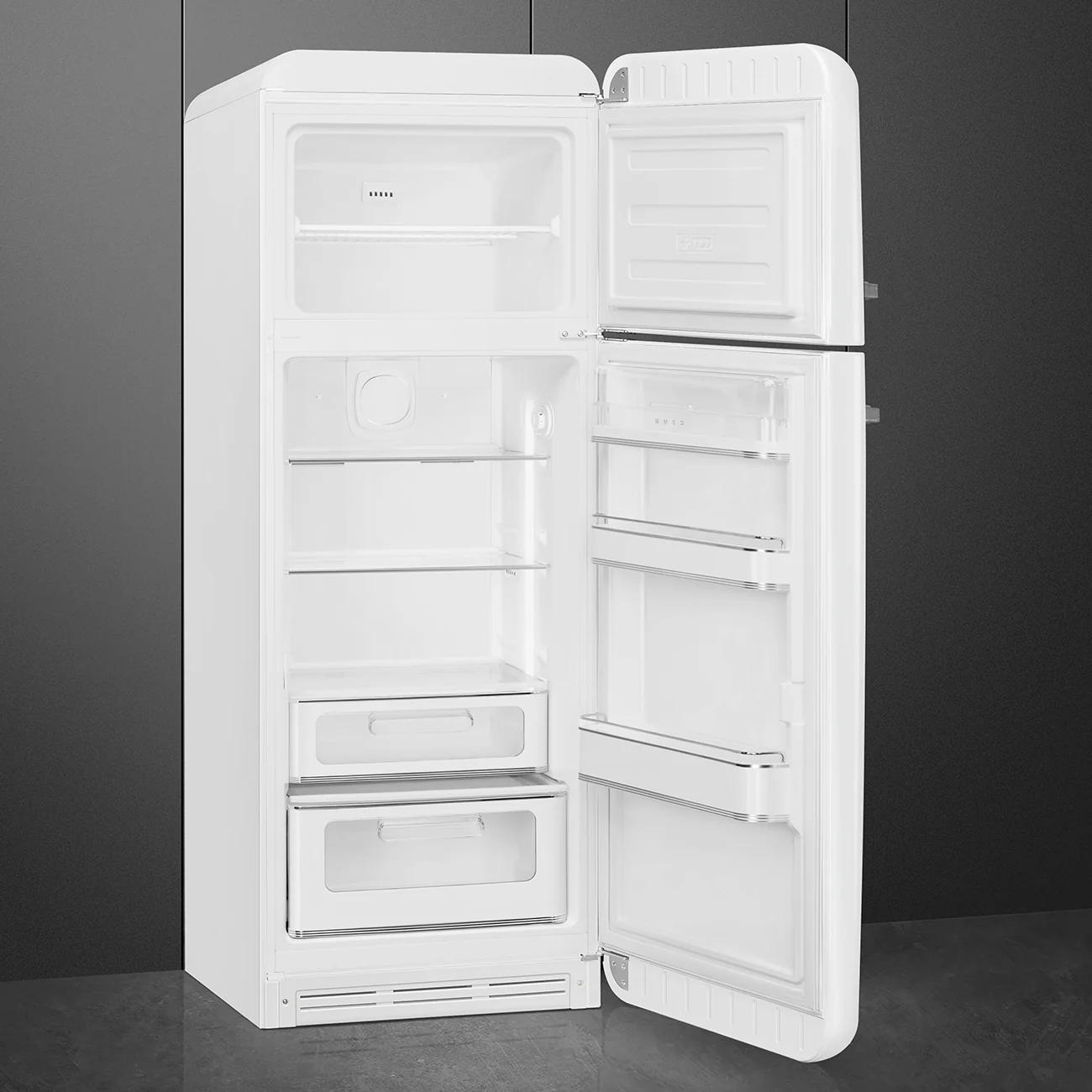 Smeg 60cm Retro Style 80/20 Fridge Freezer, Right Hand Hinge - White | SMG FAB30RWH5UK - Image 2