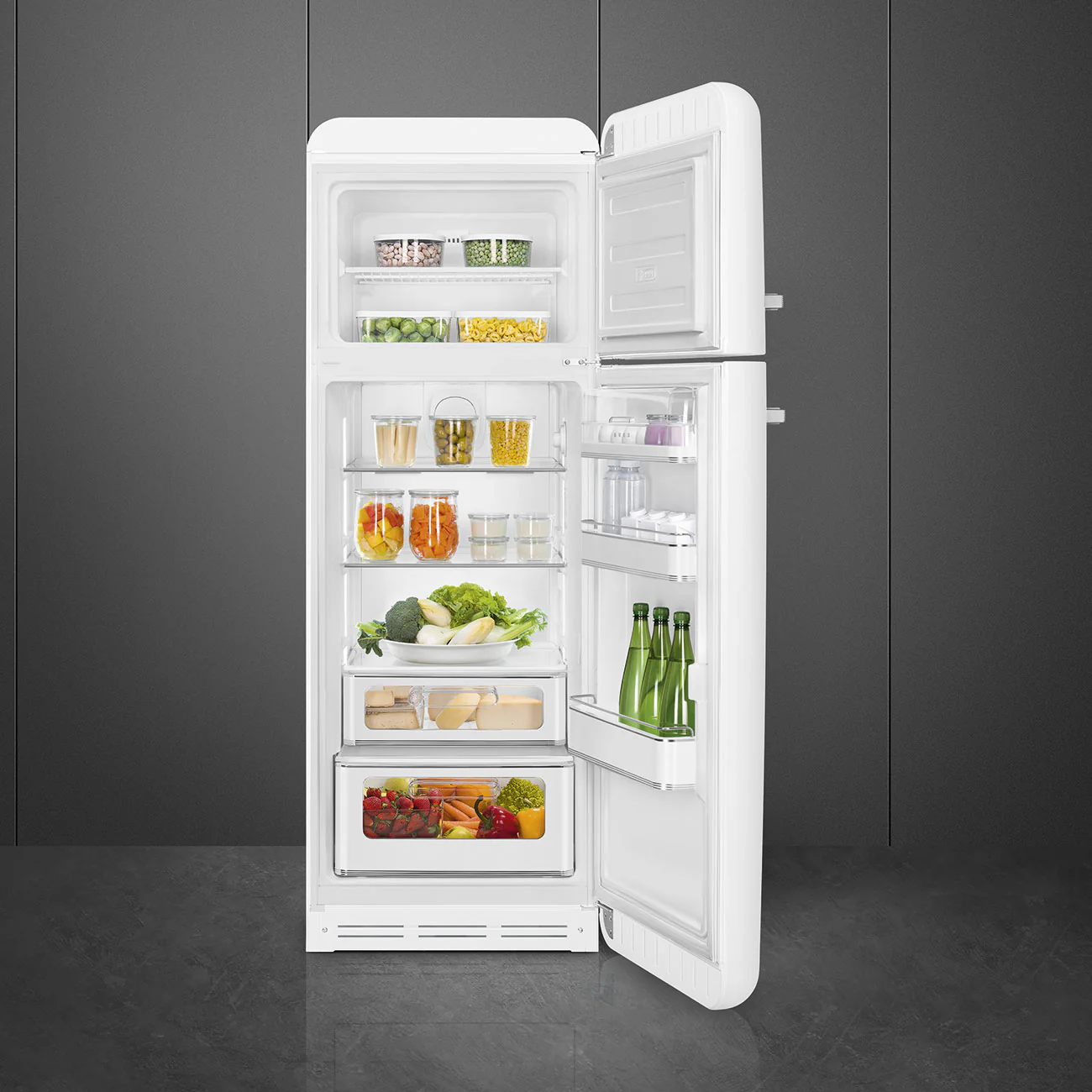 Smeg 60cm Retro Style 80/20 Fridge Freezer, Right Hand Hinge - White | SMG FAB30RWH5UK - Image 9