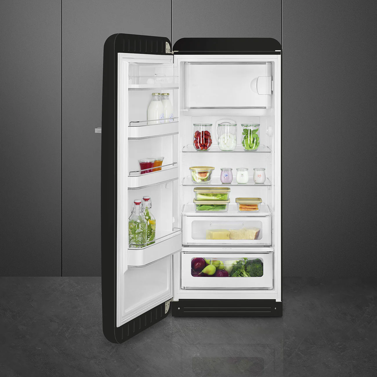 Smeg 60cm Retro Style Fridge With Icebox (6), Left Hand Hinged - Black | SMG FAB28LBL6UK - Image 3