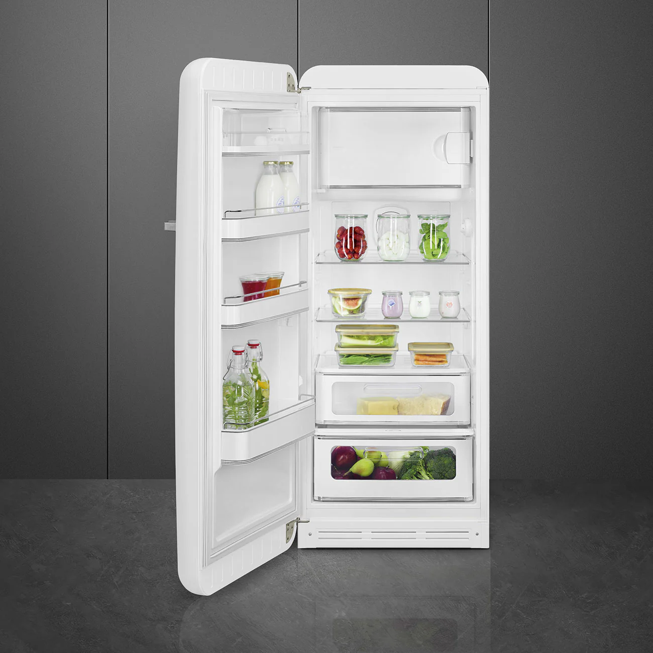 Smeg 60cm Retro Style Fridge With Icebox (6), Left Hand Hinged - White | SMG FAB28LWH6UK - Image 3