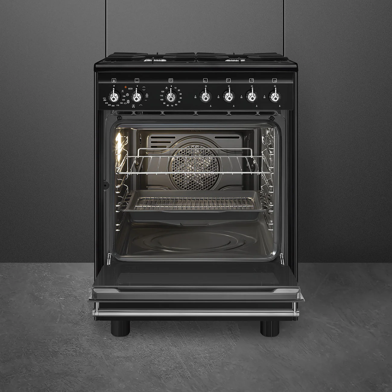 Smeg 60x60 cm Concert Classic Dual fuel Cooker with Gas Hob - Black | SMG CX61GMBL - Image 3