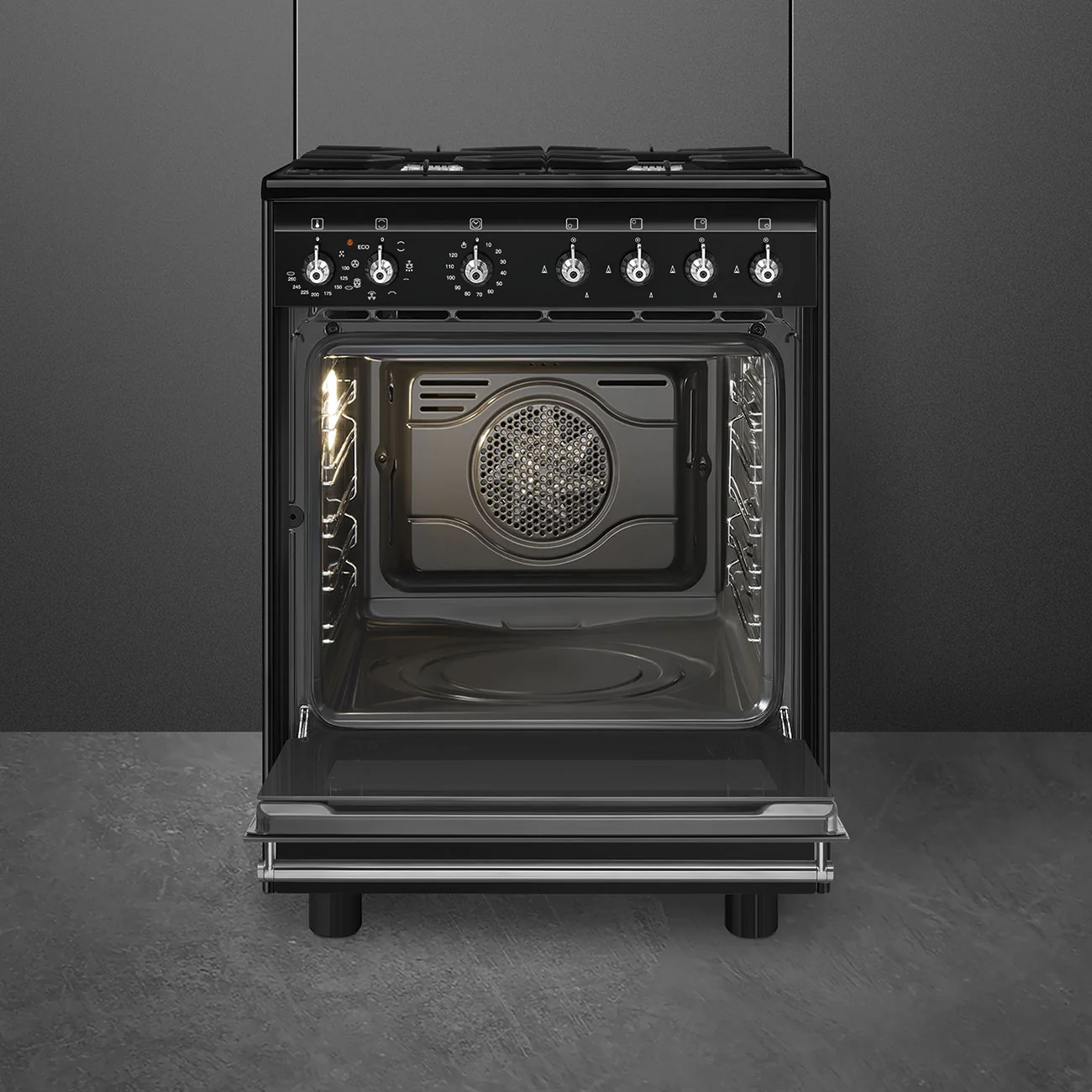 Smeg 60x60 cm Concert Classic Dual fuel Cooker with Gas Hob - Black | SMG CX61GMBL - Image 4
