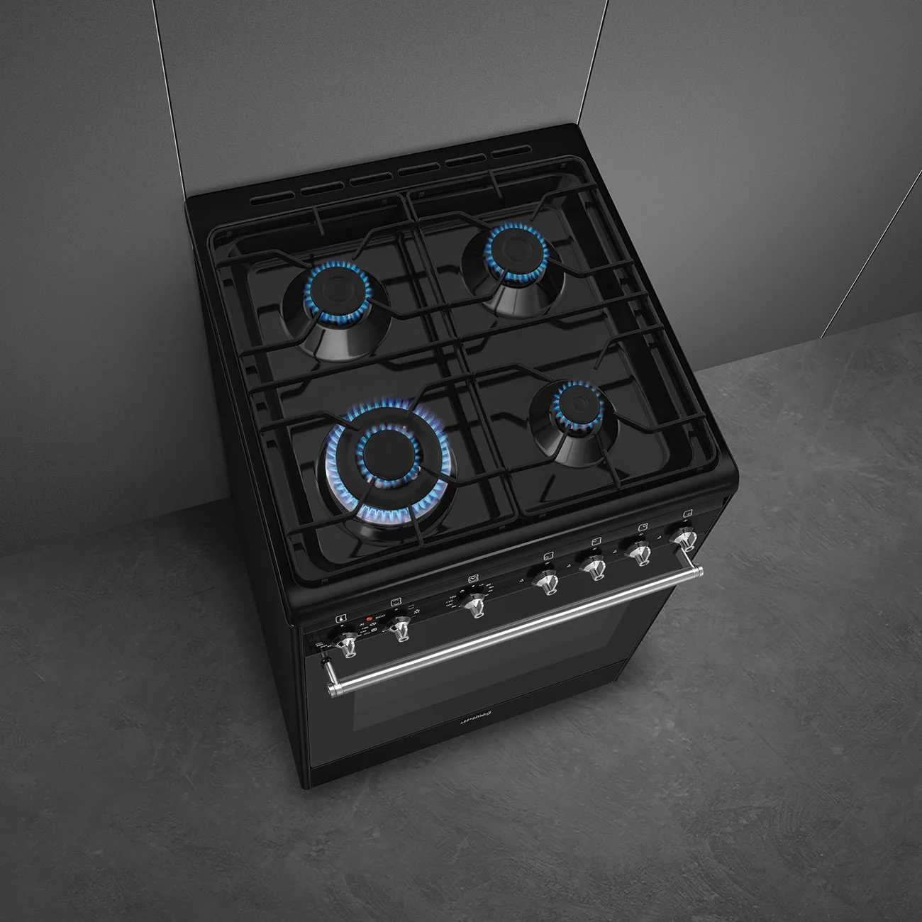 Smeg 60x60 cm Concert Classic Dual fuel Cooker with Gas Hob - Black | SMG CX61GMBL - Image 6