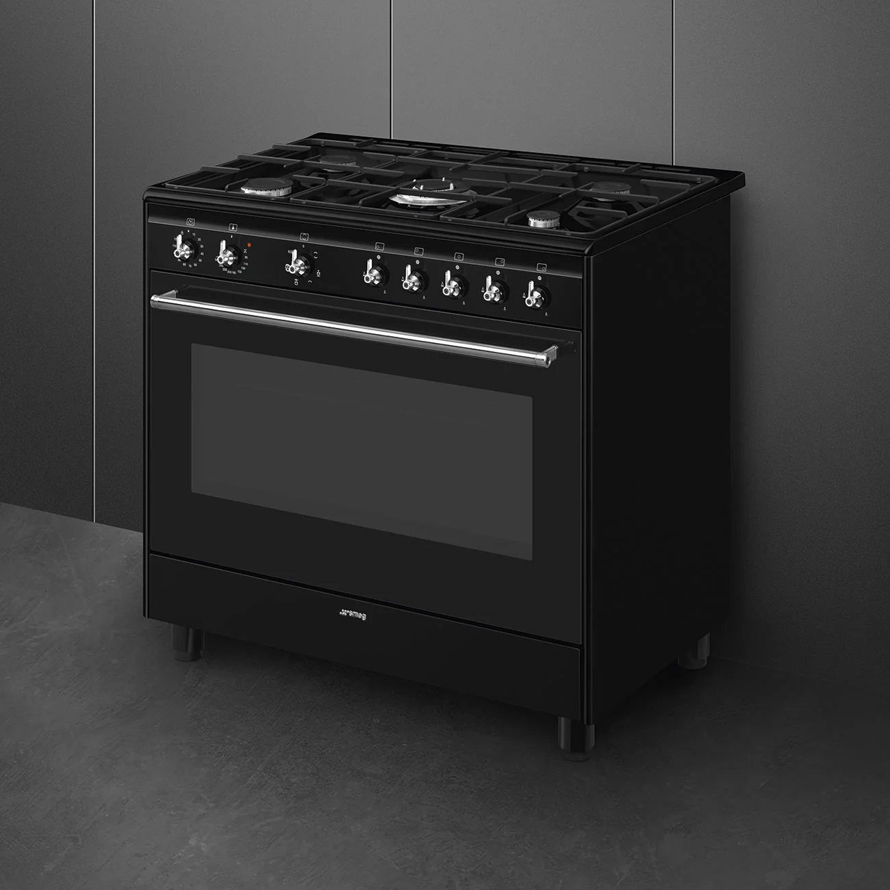 Smeg 90x60 cm Concert Classic Dual fuel Cooker with Gas Hob - Black | SMG CX91GMBL - Image 4