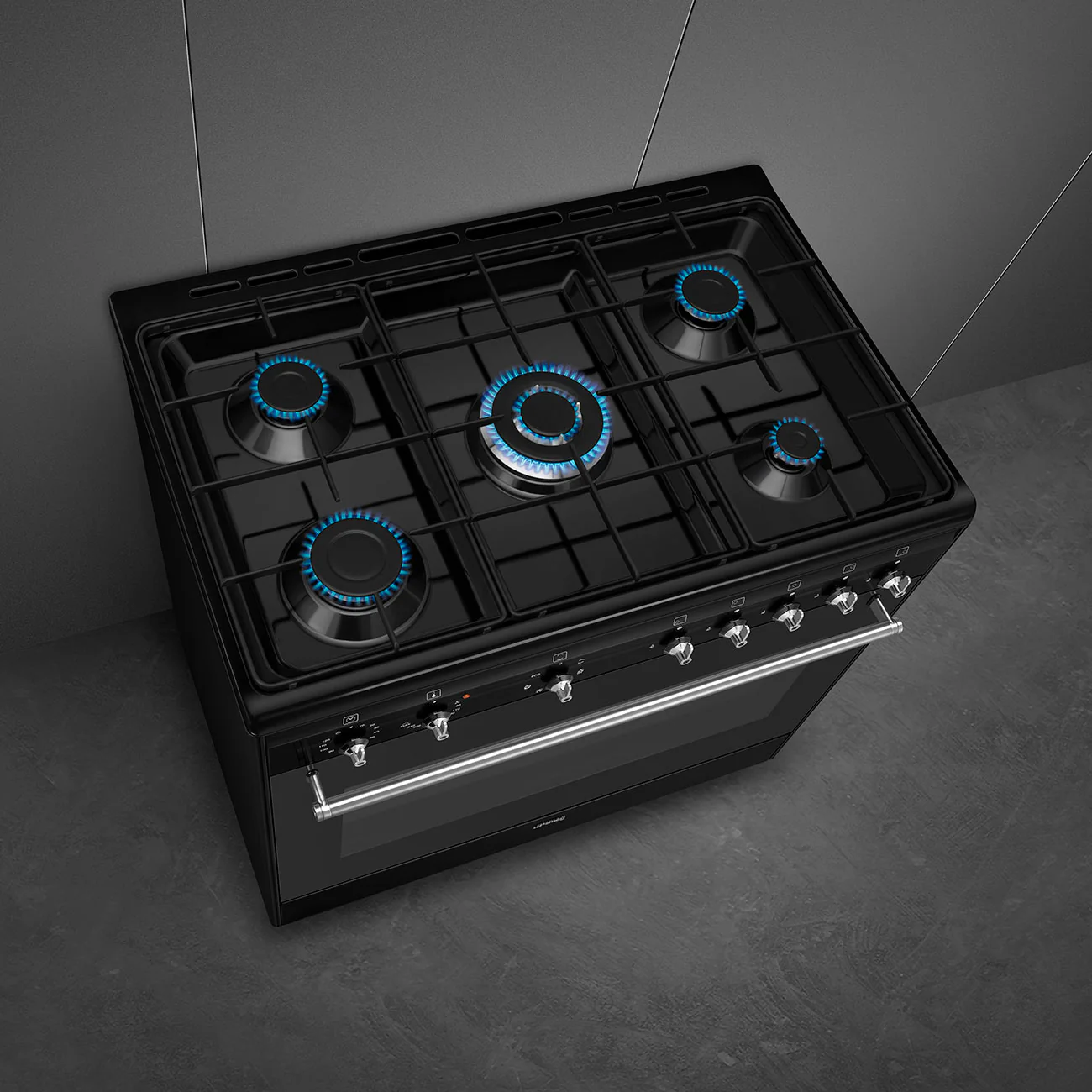 Smeg 90x60 cm Concert Classic Dual fuel Cooker with Gas Hob - Black | SMG CX91GMBL - Image 6